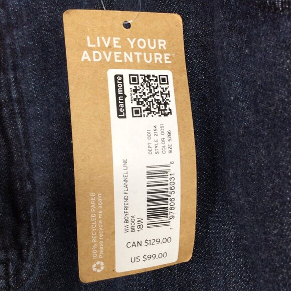 NWT Eddie Bauer Boyfriend Midrise Slim Flannel Lined Jeans Womens Plus Size 18W - Picture 7 of 9